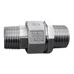 Raccord union 3 pièces usinés mâle - mâle acier inox ASTM A312 F316L BSP - 3/8"
